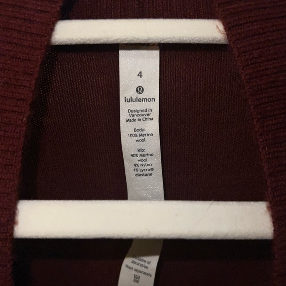Lululemon Merino Wool Wrap Sit In Lotus Garnet Burgundy Maroon - Picture 4 of 13